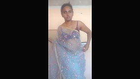 Beautiful Mature South Indian Aunty Showing Fluffy Pussy Ass While Changing Dress